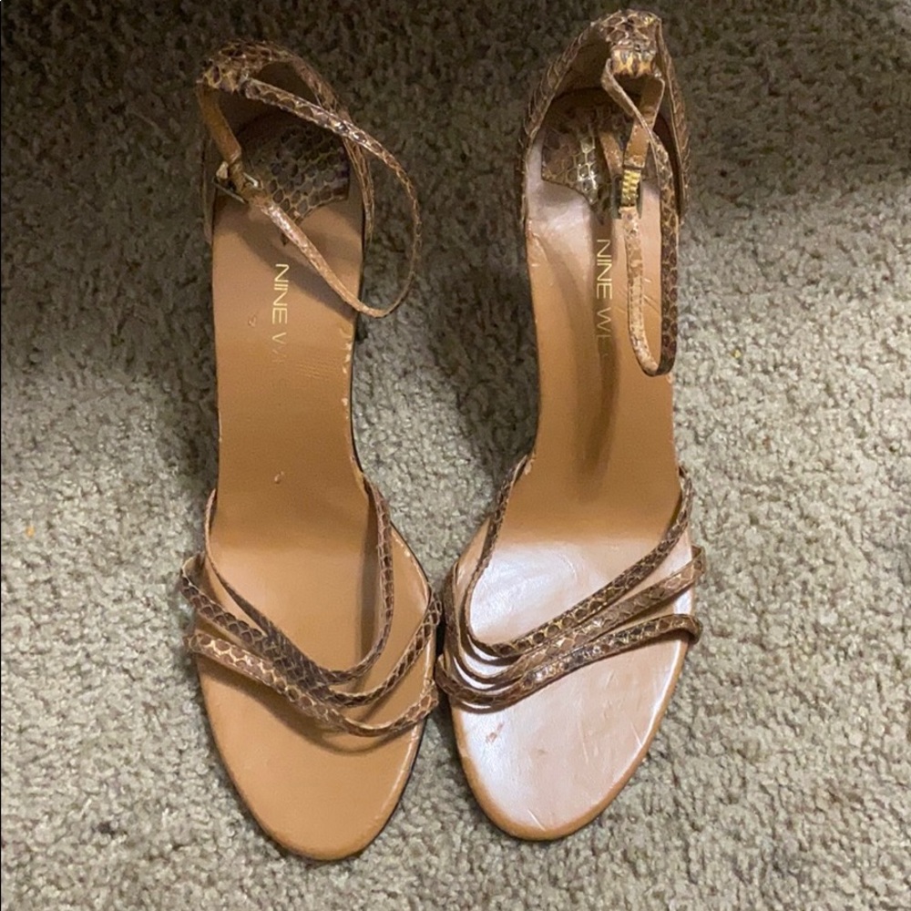 Nine West snake skin heels 👠 leather 8.5